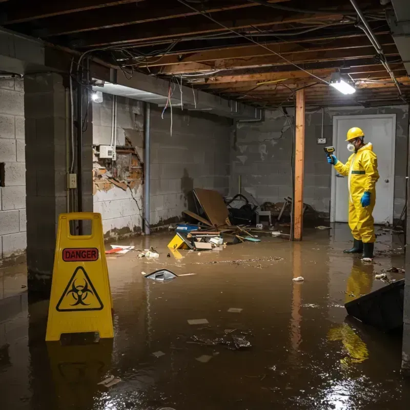 Flooded Basement Electrical Hazard in Brodhead, WI Property