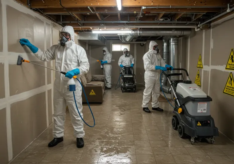 Basement Moisture Removal and Structural Drying process in Brodhead, WI